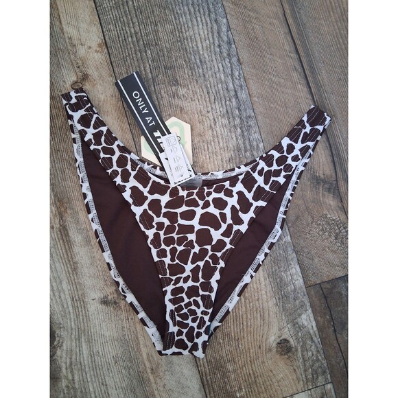 NWT Women's Damsel Girraffe Texture High Leg Bikini Bottoms, Large - Picture 2 of 7
